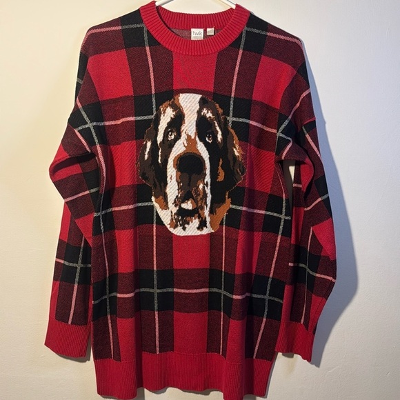 TWIK MENS SWEATER RED/ BLACK AND WHITE IN EUC - Picture 3 of 10